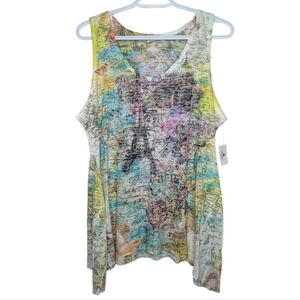 NWT Disney Parks Big Bang Paris Sheer Sleeveless Tank Top 2XL